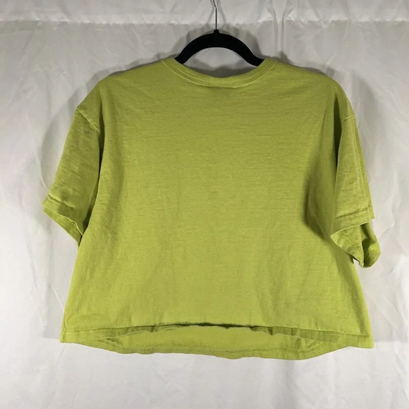 Champion Crop Top Women's Large Green Short Sleeve Crew Neck 100% Cotton - Picture 8 of 10